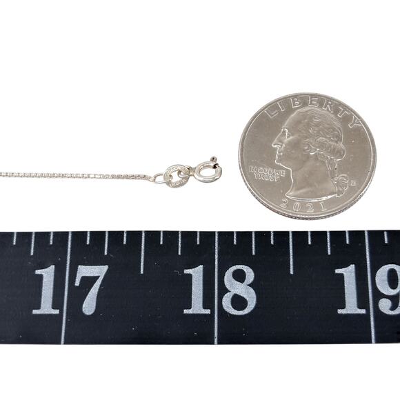 Box Chain Necklace | Vintage Indian Sterling Silver 925 18" - Picture 2 of 7